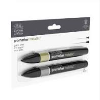 ProMarker Metallic Marker Gold + Silver