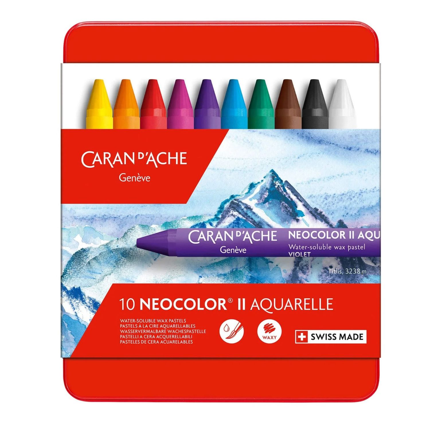 Caran dAche Neocolor II Water Soluble Wax Crayons Set of 10