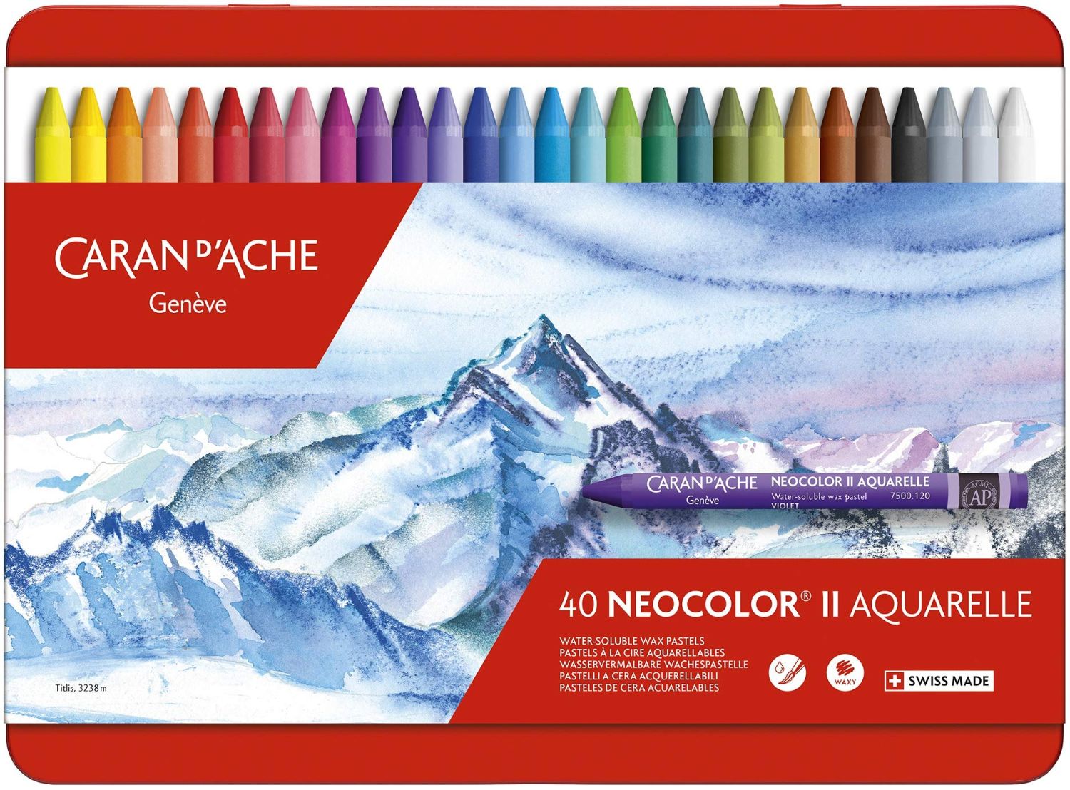 Caran dAche Neocolor II Water Soluble Wax Crayons Set of 40