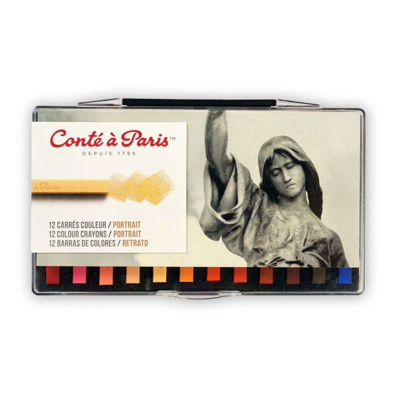 Conte Carres Crayons 12 Portrait Set