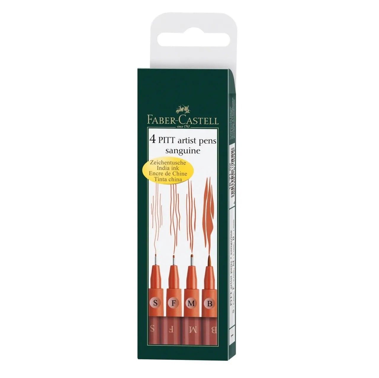 Faber Castell Pitt Artist Pens Wallet of 4 Sanguine