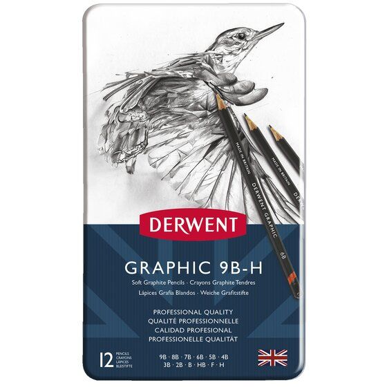Derwent Graphic Pencils Tin Soft Set of 12