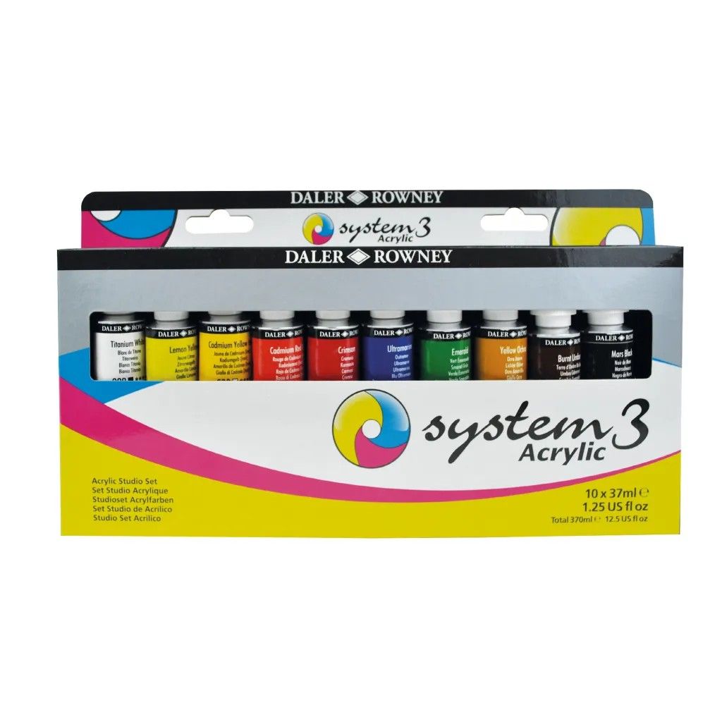 Daler Rowney System 3 Original Acrylic Paint Studio Set 10 x 37ml