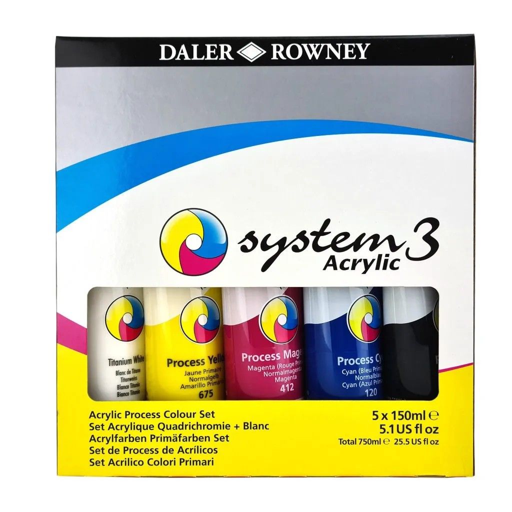 Daler Rowney System3 Acrylic Jumbo Process Set 5 x 150ml