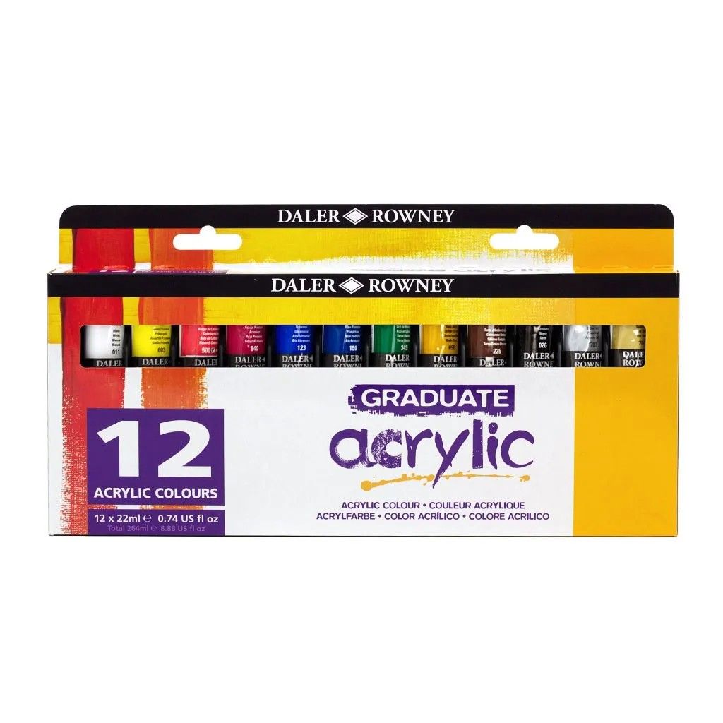 Daler Rowney Graduate Acrylic Set 12 x 22ml