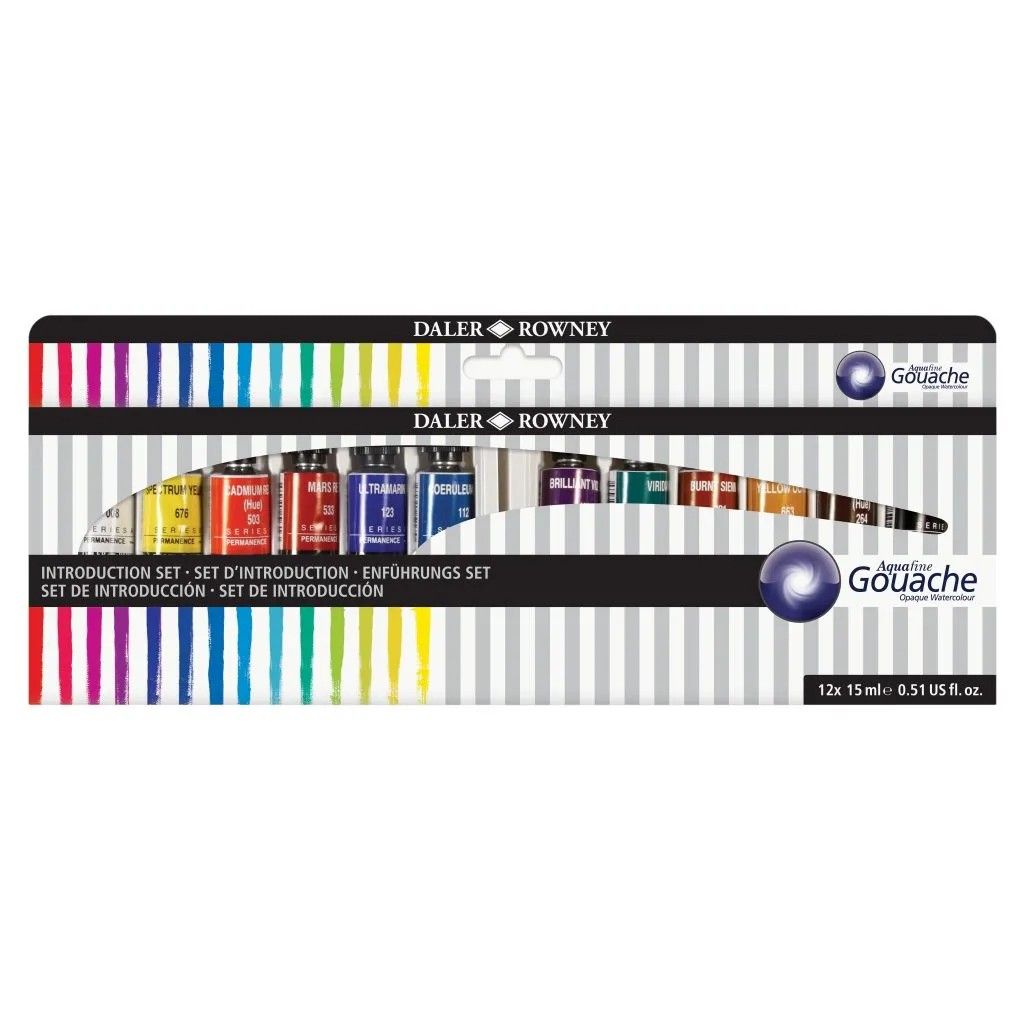 Daler Rowney Aquafine Gouache 12 x 15ml Tubes