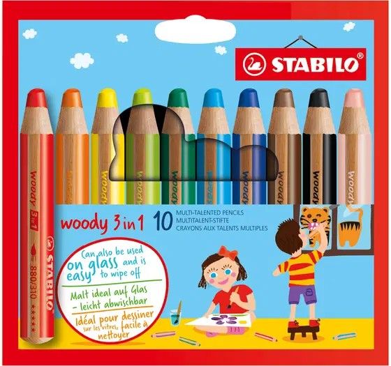 Stabilo Woody 3 in 1 Pencils Set of 10