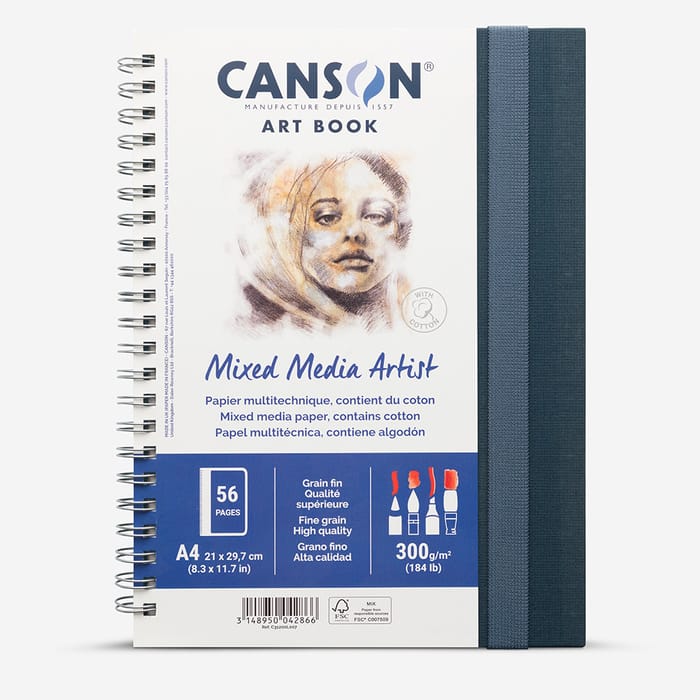 Canson Mixed Media Artbook 300gsm 56 Pages A4