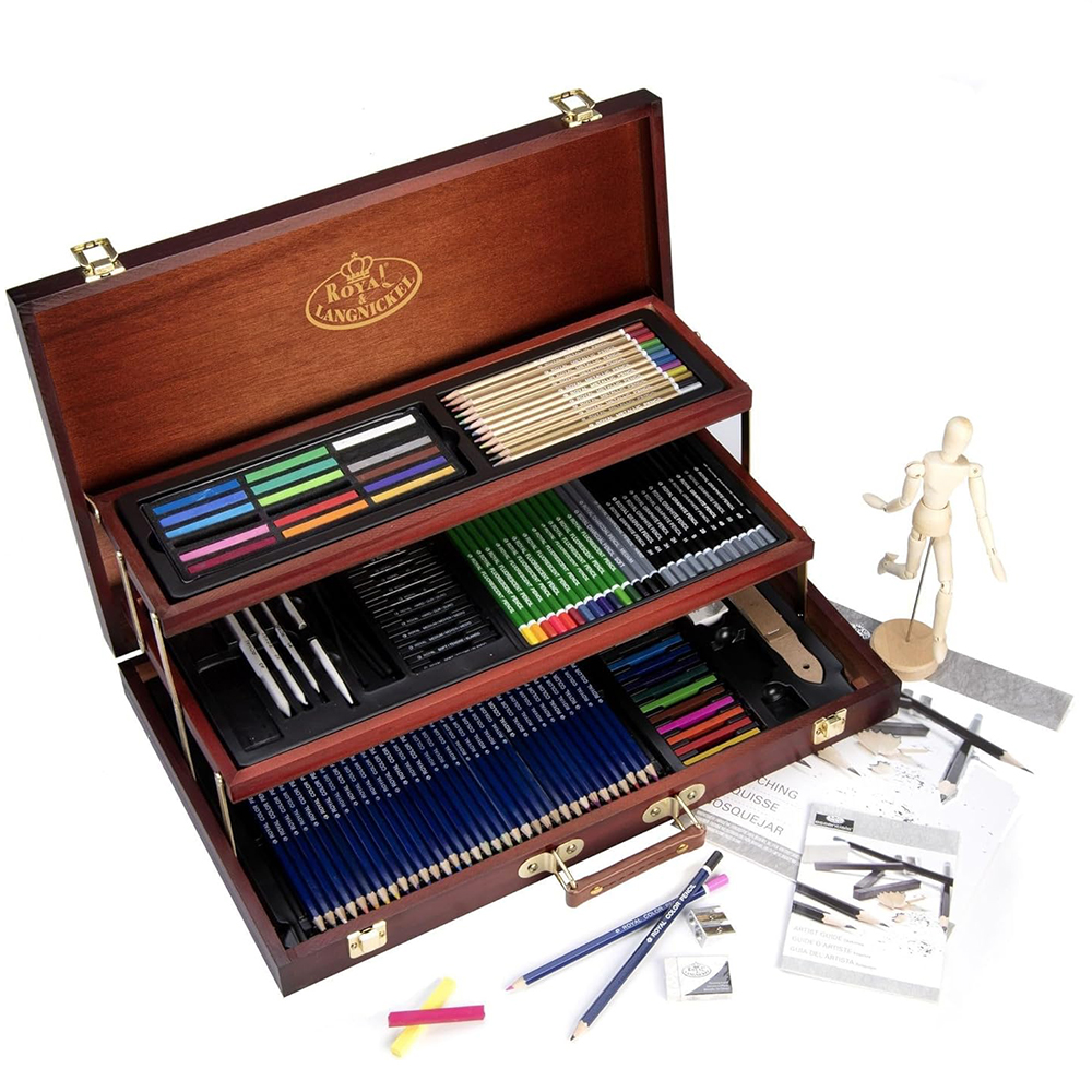 Royal Langnickel Sketch & Draw Art Set, shown open